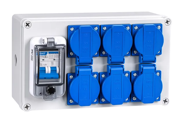 Six Sockets Industrial Socket Box