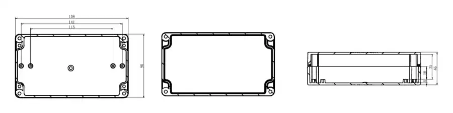 F158-90-45 dimensional line drawing