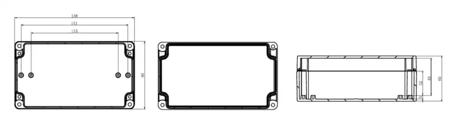 F158-90-60 dimensional line drawing
