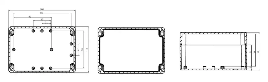 F160-110-90 dimensional line drawing