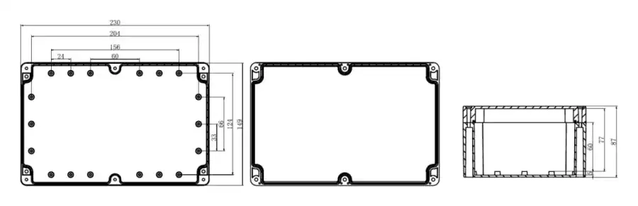 F230-150-87 dimensional line drawing