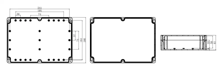 F263-185-60 dimensional line drawing