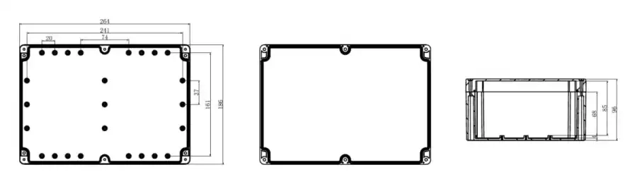 F263-185-95 dimensional line drawing