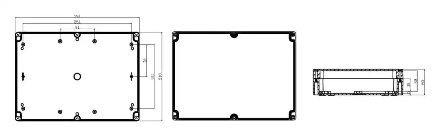 F290-210-60 dimensional line drawing