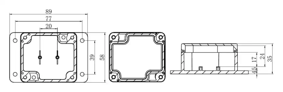 F63-58-35 dimensional line drawing