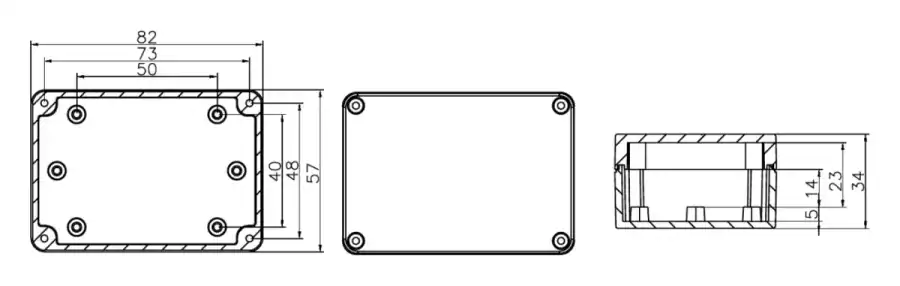 F83-58-34 dimensional line drawing