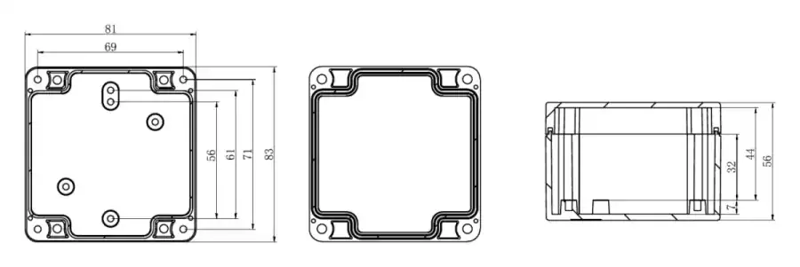 F83-81-56 dimensional line drawing