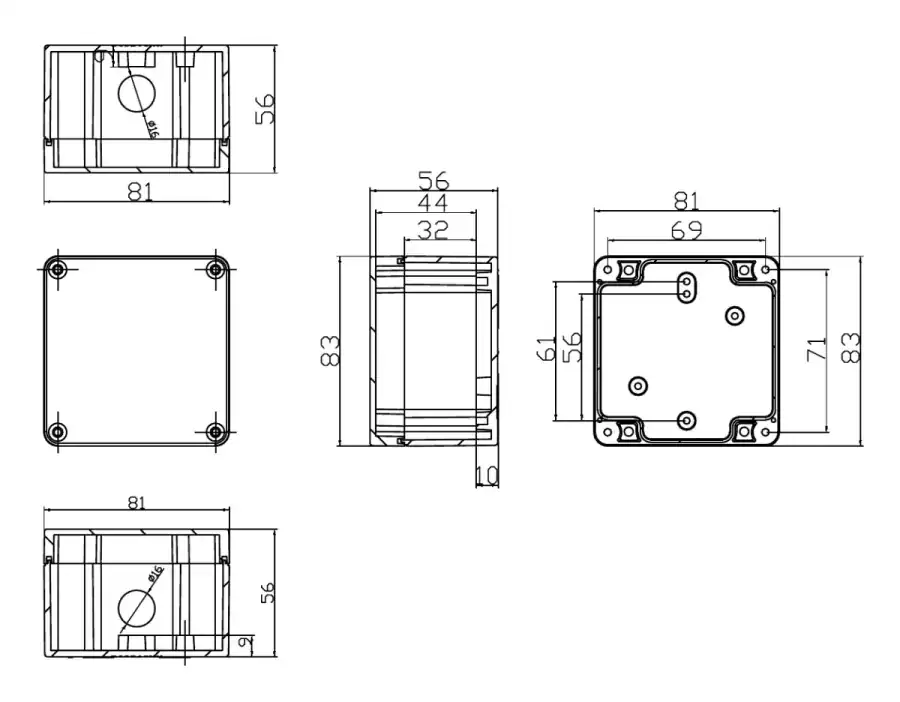 TB-2504 dimensional line drawing