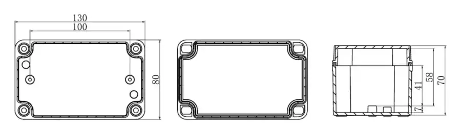 AG130-80-70 dimensional line drawing