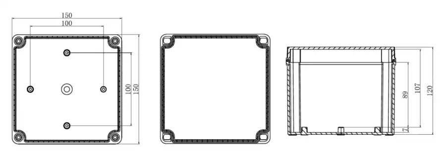 AG150-150-85 dimensional line drawing