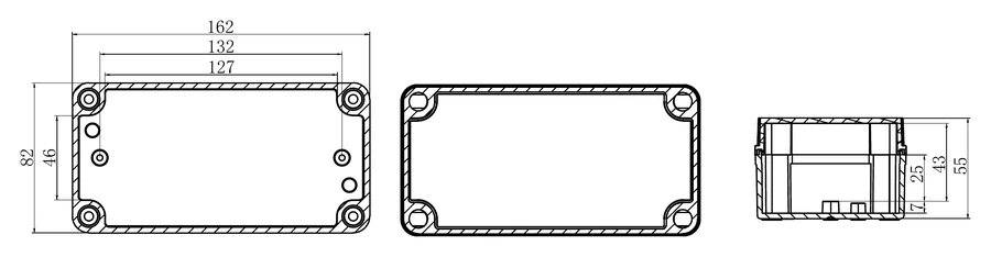 AG160-80-55 dimensional line drawing