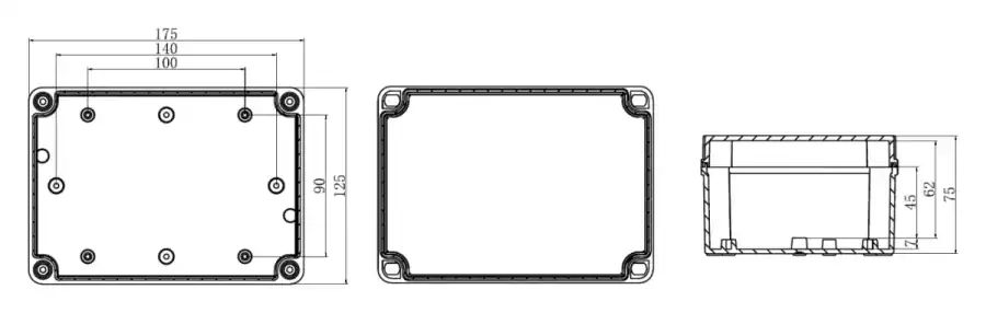 AG175-125-75 dimensional line drawing
