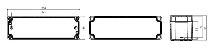 AG250-80-85 dimensional line drawing