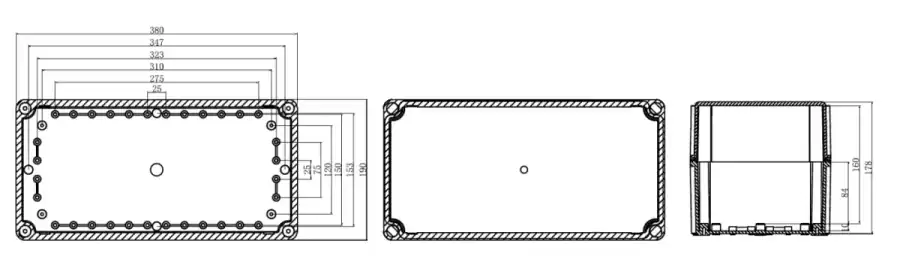 AG380-190-180 dimensional line drawing