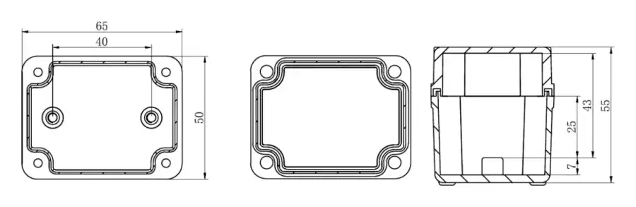 AG65-50-55 dimensional line drawing