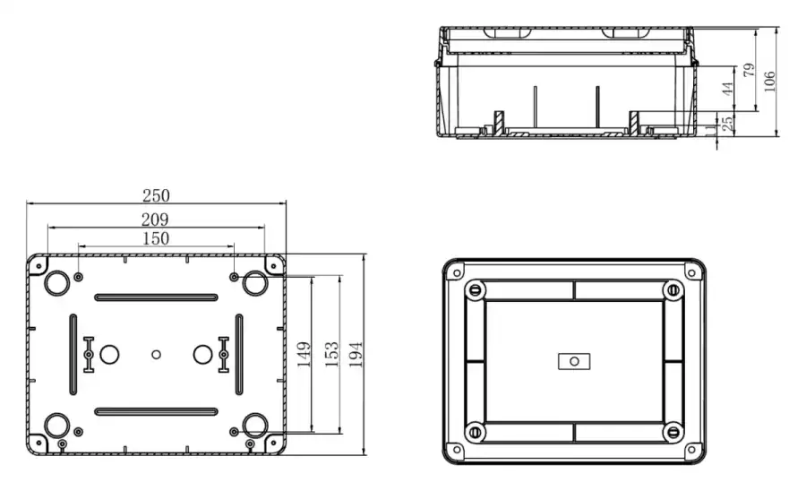 HT-12 dimensional line drawing