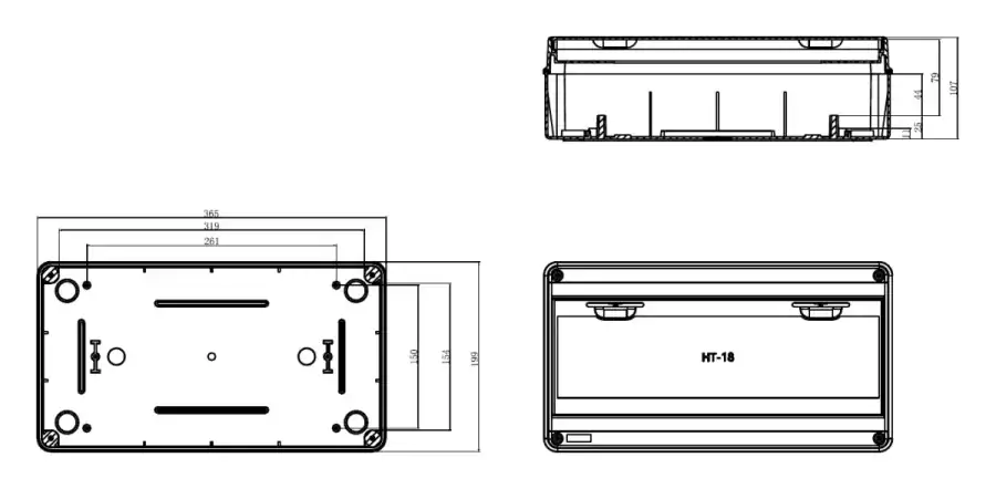 HT-18 dimensional line drawing