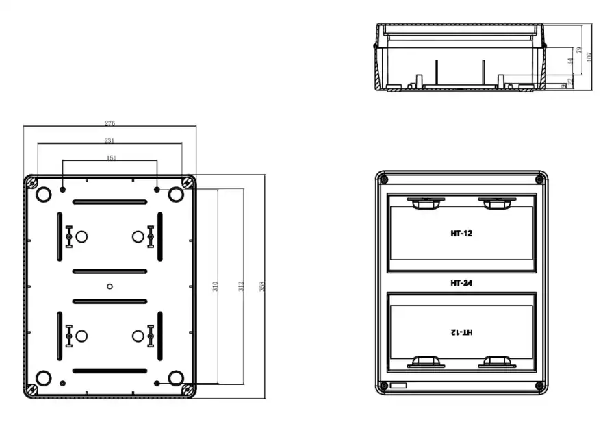 HT-24 dimensional line drawing