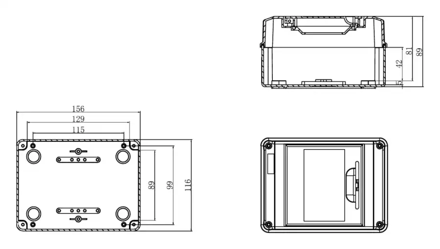 HT-5 dimensional line drawing