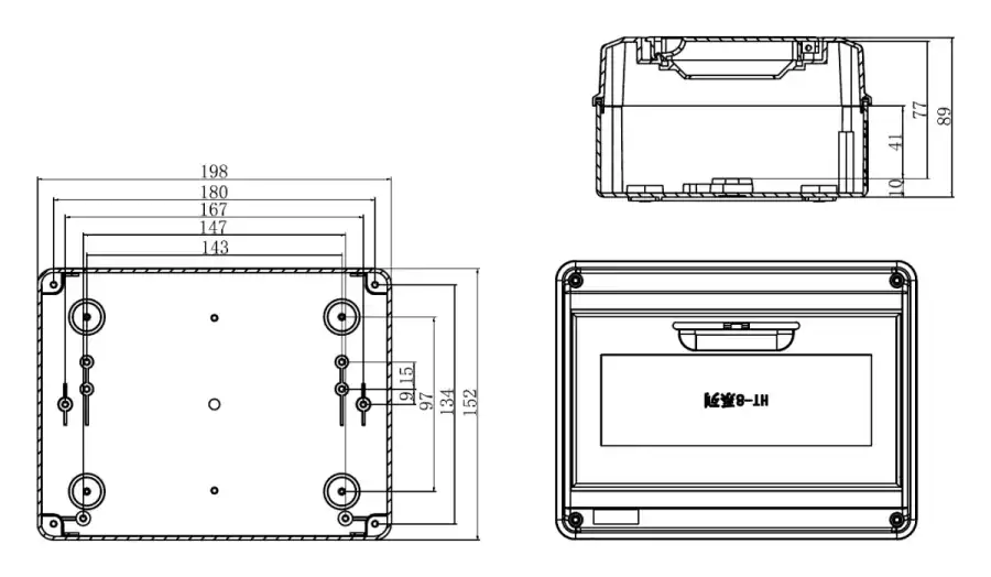 HT-8 dimensional line drawing