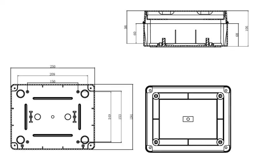 HTC-12 dimensional line drawing