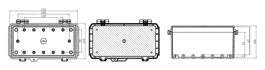 210-110-100 dimensional line drawing